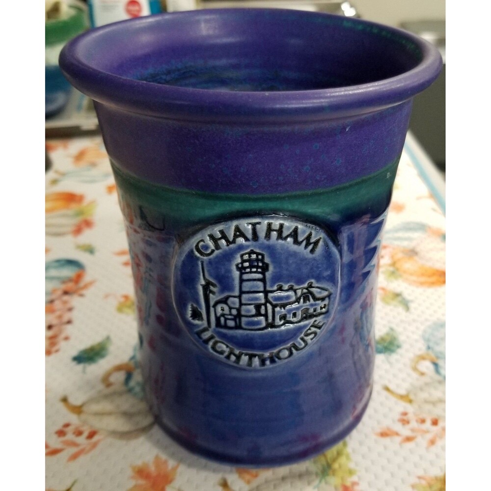 Chatham Stoneware wheel thrown stoneware utensil holder artist signed